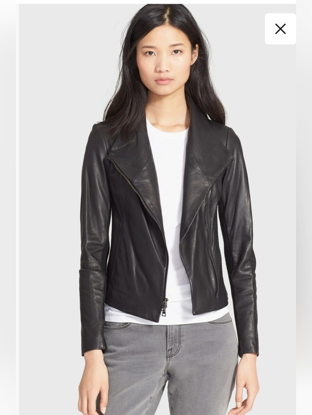 EUC Vince Scuba Leather Jacket Black XS